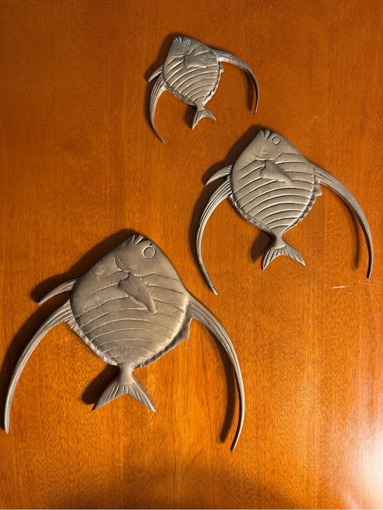 Other - Vintage Mid Century Brass Angel Fish Wall Decor set of 3
